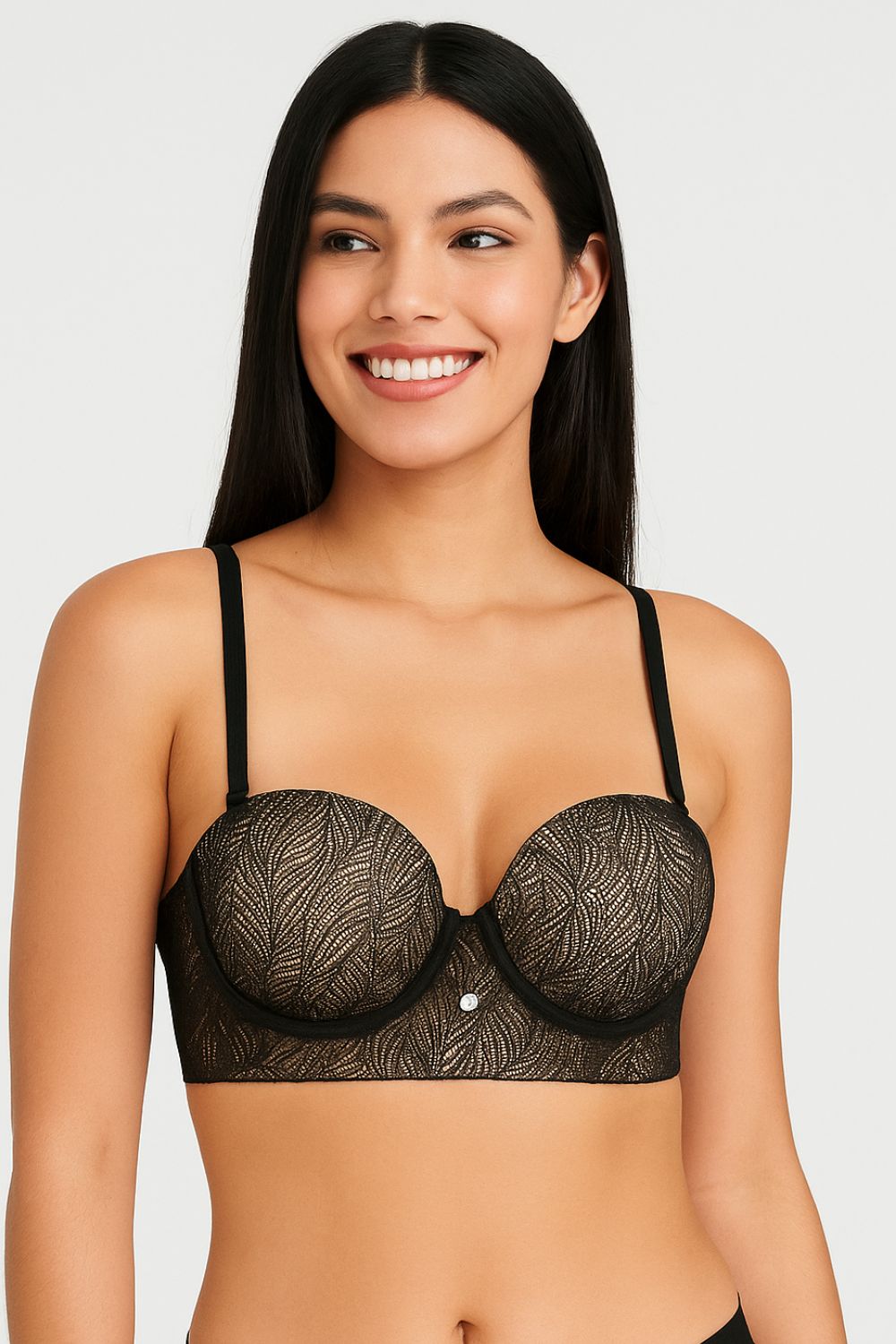 Brasier en diseño strapless en encaje copa "b"